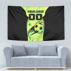 Personalised Matildas Tapestry Running Kangaroo Soccer Player Chevron Lines