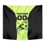 Personalised Matildas Tapestry Running Kangaroo Soccer Player Chevron Lines