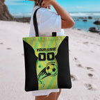 Personalised Matildas Tote Bag Running Kangaroo Soccer Player Chevron Lines
