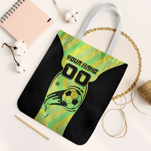Personalised Matildas Tote Bag Running Kangaroo Soccer Player Chevron Lines