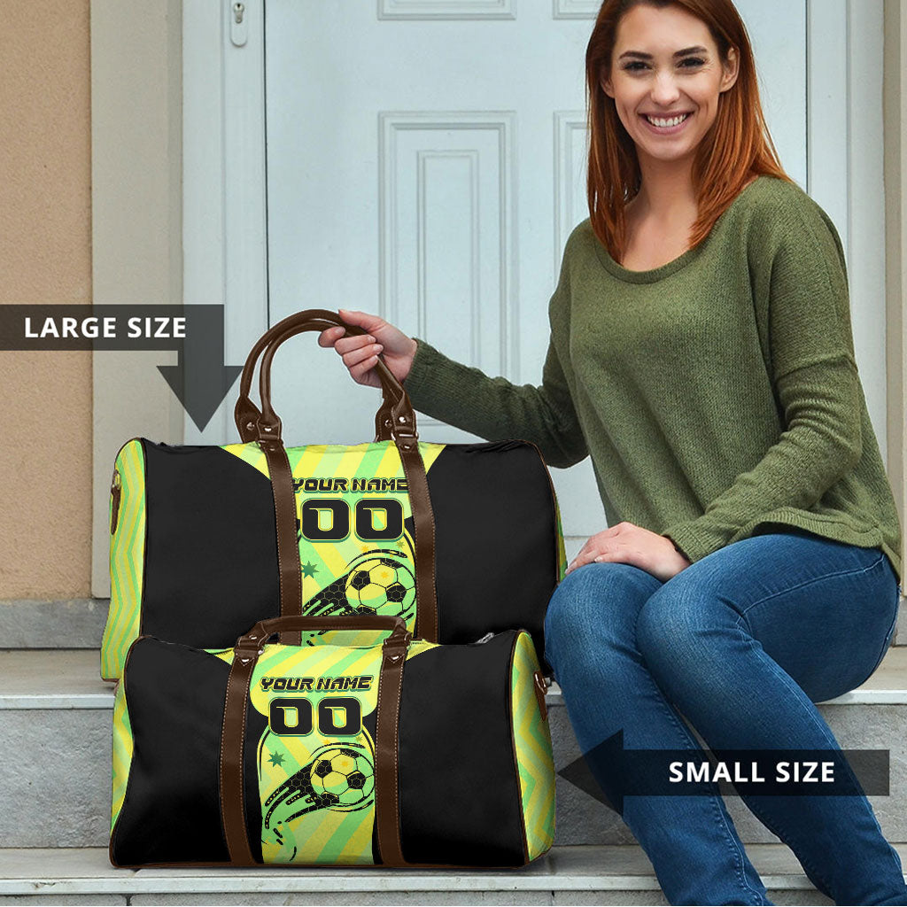 Personalised Matildas Travel Bag Running Kangaroo Soccer Player Chevron Lines