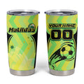 Personalised Matildas Tumbler Cup Running Kangaroo Soccer Player Chevron Lines
