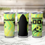 Personalised Matildas Tumbler Cup Running Kangaroo Soccer Player Chevron Lines