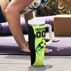 Personalised Matildas Tumbler With Handle Running Kangaroo Soccer Player Chevron Lines