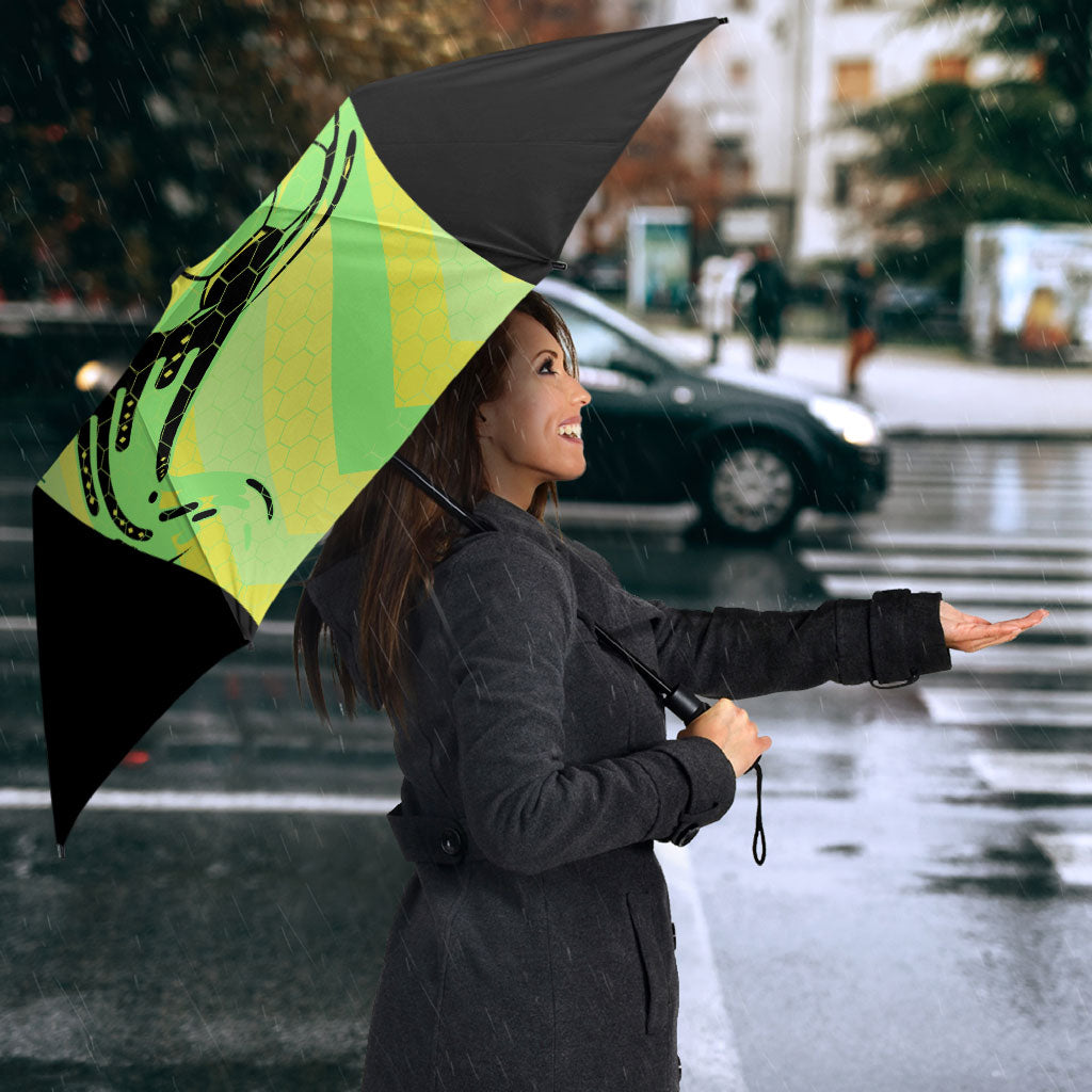 Personalised Matildas Umbrella Running Kangaroo Soccer Player Chevron Lines