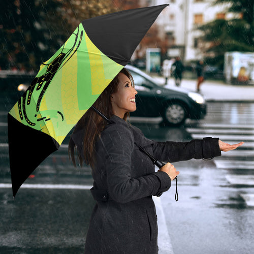 Personalised Matildas Umbrella Running Kangaroo Soccer Player Chevron Lines