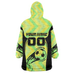 Personalised Matildas Wearable Blanket Hoodie Running Kangaroo Soccer Player Chevron Lines