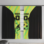 Personalised Matildas Window Curtain Running Kangaroo Soccer Player Chevron Lines