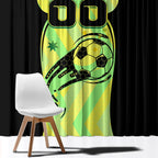 Personalised Matildas Window Curtain Running Kangaroo Soccer Player Chevron Lines