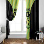 Personalised Matildas Window Curtain Running Kangaroo Soccer Player Chevron Lines