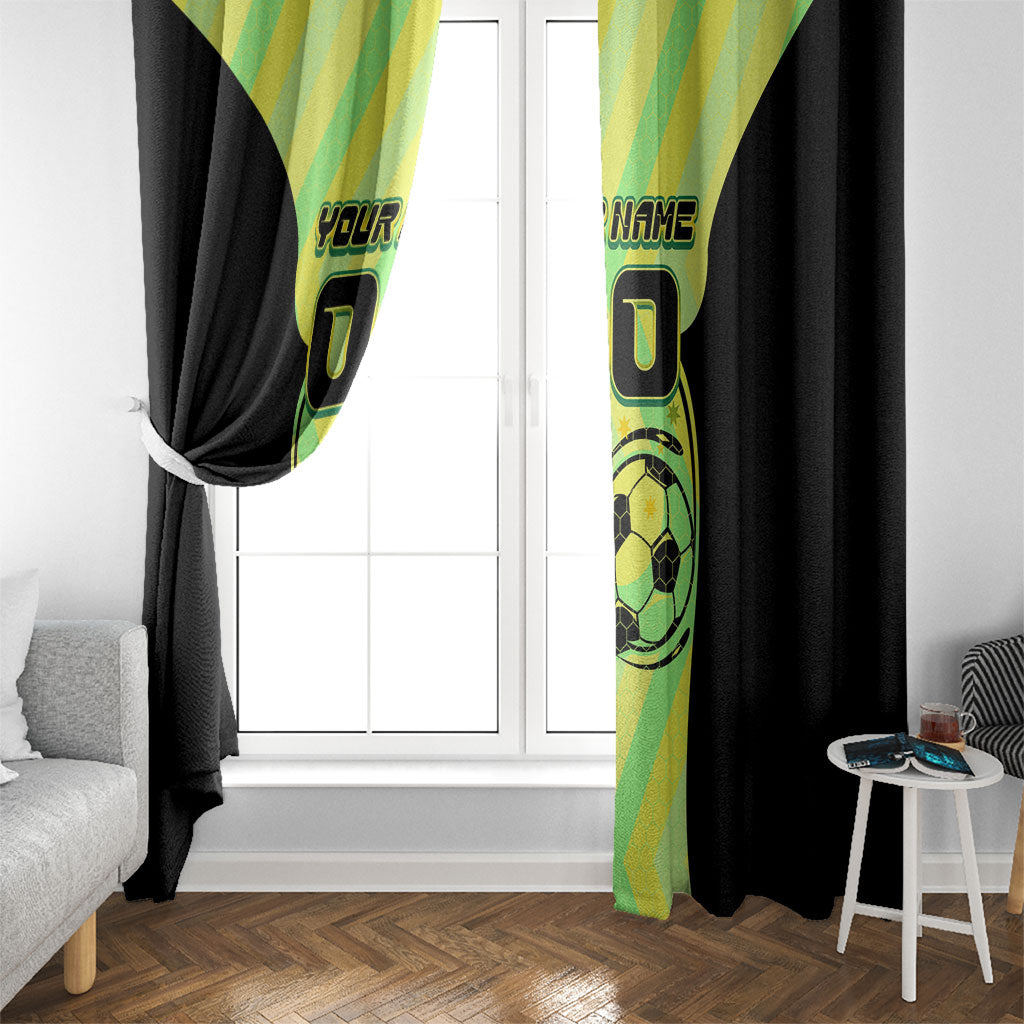Personalised Matildas Window Curtain Running Kangaroo Soccer Player Chevron Lines