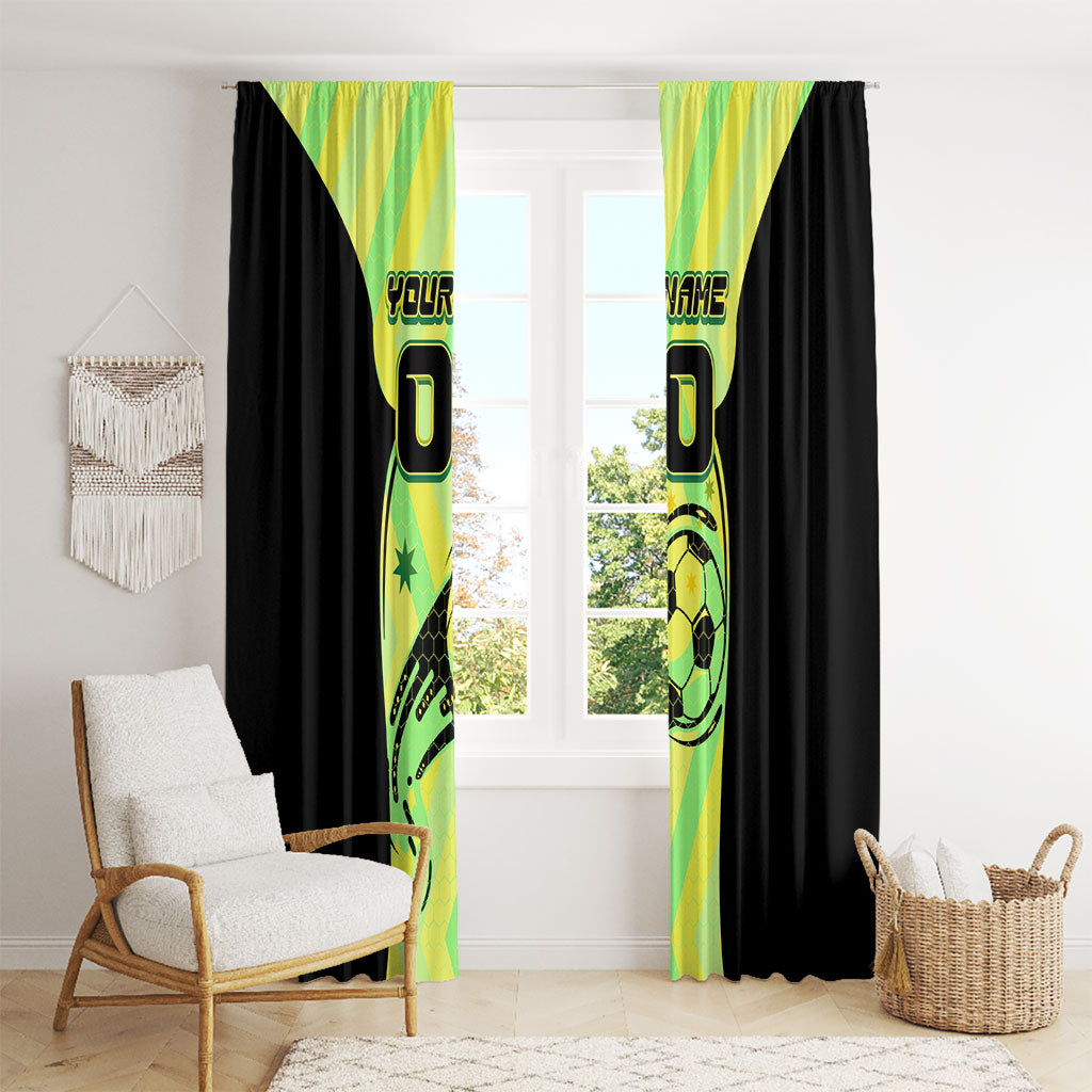 Personalised Matildas Window Curtain Running Kangaroo Soccer Player Chevron Lines