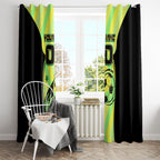 Personalised Matildas Window Curtain Running Kangaroo Soccer Player Chevron Lines