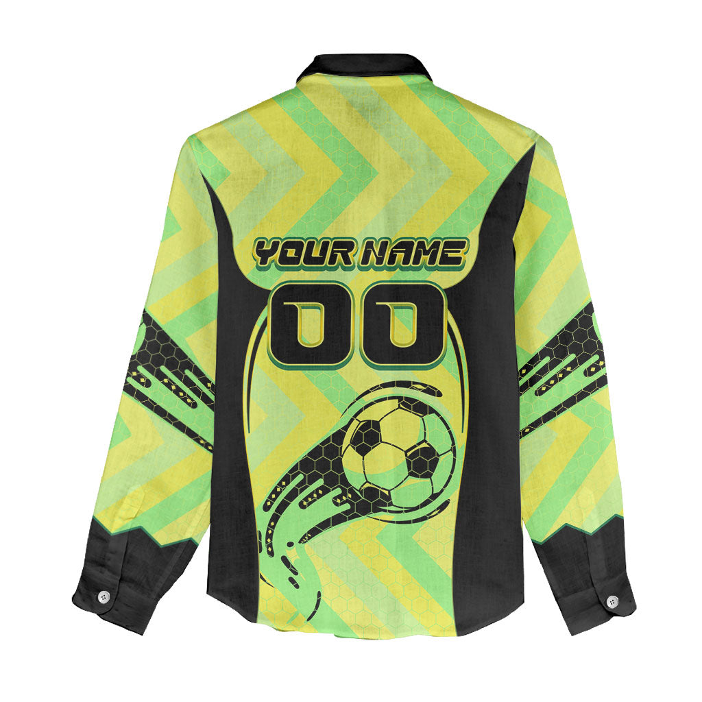 Personalised Matildas Women Casual Shirt Running Kangaroo Soccer Player Chevron Lines