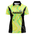 Personalised Matildas Women Polo Shirt Running Kangaroo Soccer Player Chevron Lines