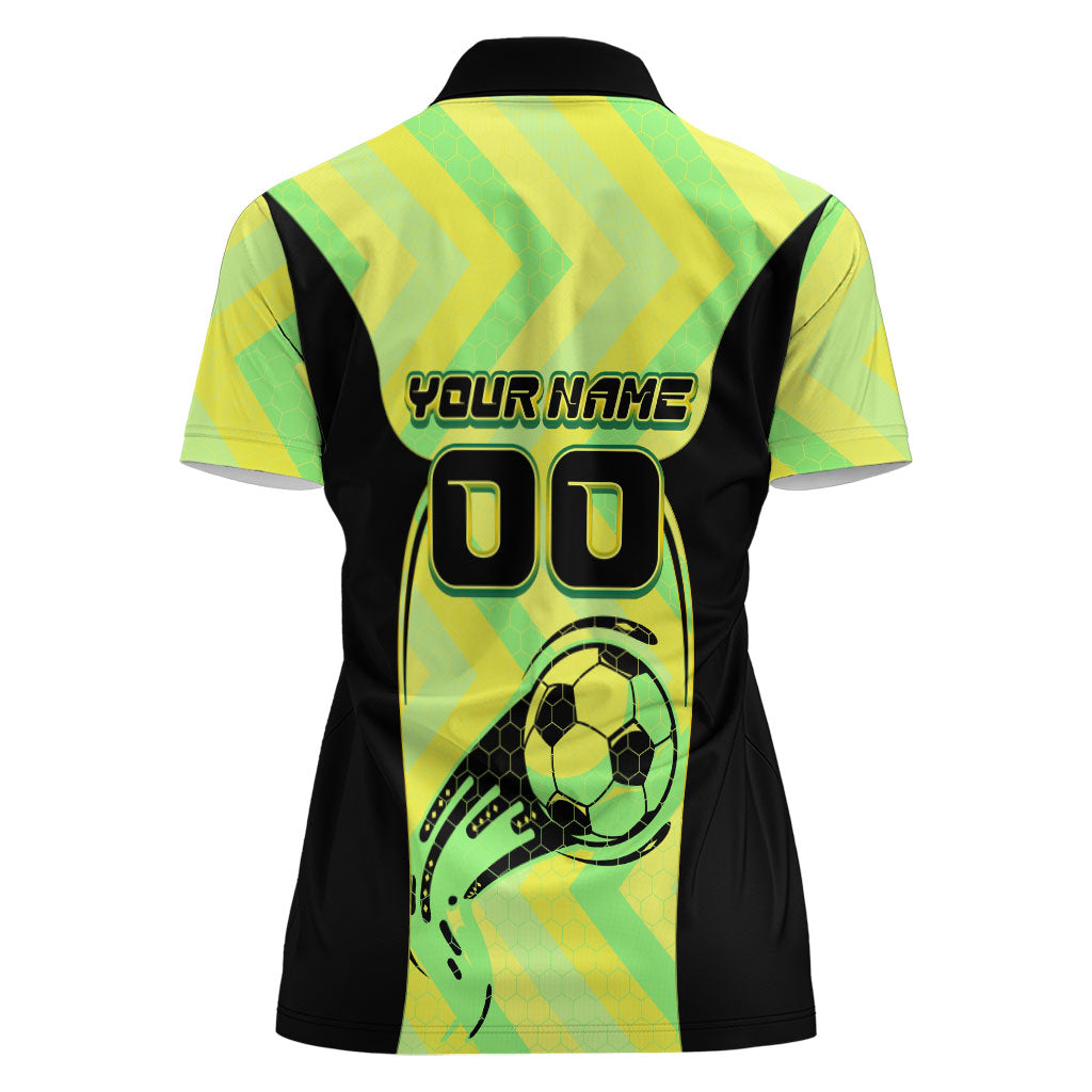 Personalised Matildas Women Polo Shirt Running Kangaroo Soccer Player Chevron Lines