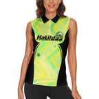 Personalised Matildas Women Sleeveless Polo Shirt Running Kangaroo Soccer Player Chevron Lines