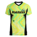Personalised Matildas Women V-Neck T-Shirt Running Kangaroo Soccer Player Chevron Lines