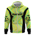 Personalised Matildas Zip Hoodie Running Kangaroo Soccer Player Chevron Lines