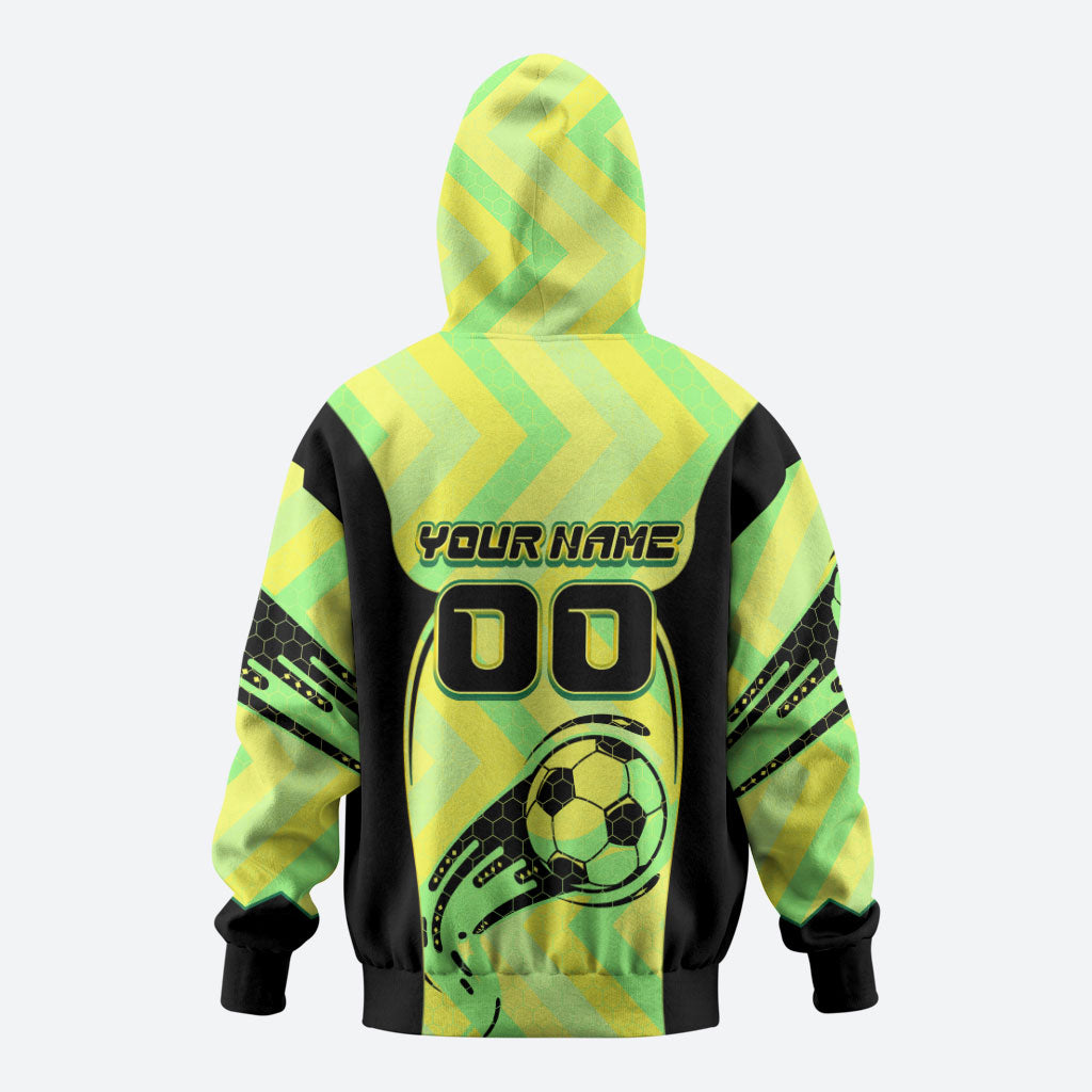 Personalised Matildas Zip Hoodie Running Kangaroo Soccer Player Chevron Lines