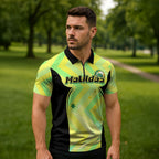 Personalised Matildas Zipper Polo Shirt Running Kangaroo Soccer Player Chevron Lines