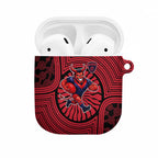 Melbourne Football Club AirPods Case Indigenous Monochrome Dot Art Mascot Style