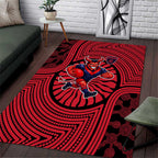 Melbourne Football Club Area Rug Indigenous Monochrome Dot Art Mascot Style