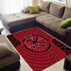 Melbourne Football Club Area Rug Indigenous Monochrome Dot Art Mascot Style