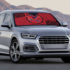 Melbourne Football Club Auto Sun Shade Indigenous Monochrome Dot Art Mascot Style