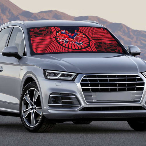 Melbourne Football Club Auto Sun Shade Indigenous Monochrome Dot Art Mascot Style