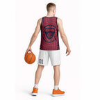 Melbourne Football Club Basketball Jersey Indigenous Monochrome Dot Art Mascot Style