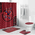 Melbourne Football Club Bathroom Set Indigenous Monochrome Dot Art Mascot Style