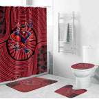 Melbourne Football Club Bathroom Set Indigenous Monochrome Dot Art Mascot Style