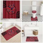 Melbourne Football Club Bathroom Set Indigenous Monochrome Dot Art Mascot Style