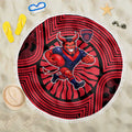 Melbourne Football Club Beach Blanket Indigenous Monochrome Dot Art Mascot Style