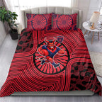 Melbourne Football Club Bedding Set Indigenous Monochrome Dot Art Mascot Style