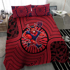 Melbourne Football Club Bedding Set Indigenous Monochrome Dot Art Mascot Style