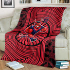Melbourne Football Club Blanket Indigenous Monochrome Dot Art Mascot Style