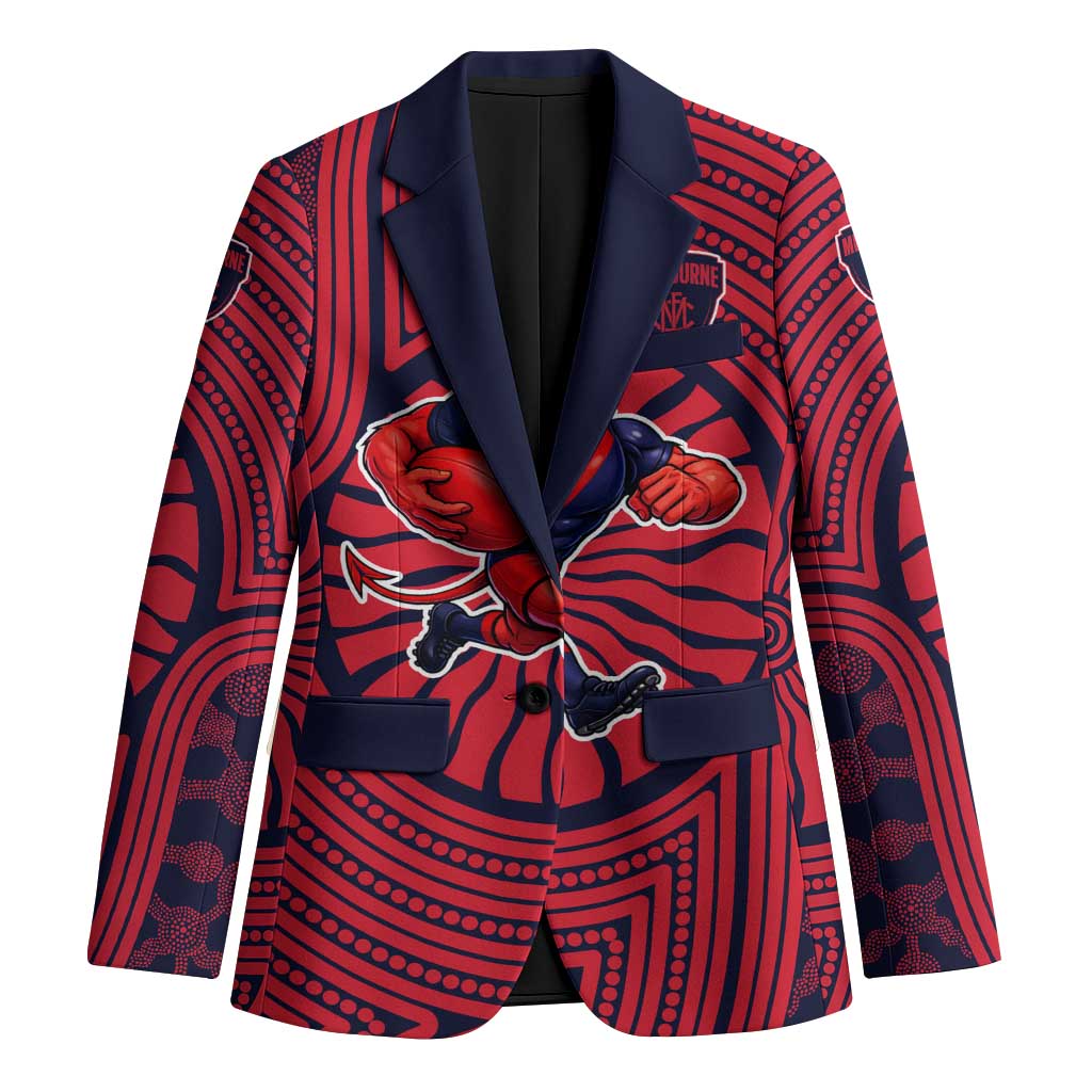 Melbourne Football Club Blazer Indigenous Monochrome Dot Art Mascot Style