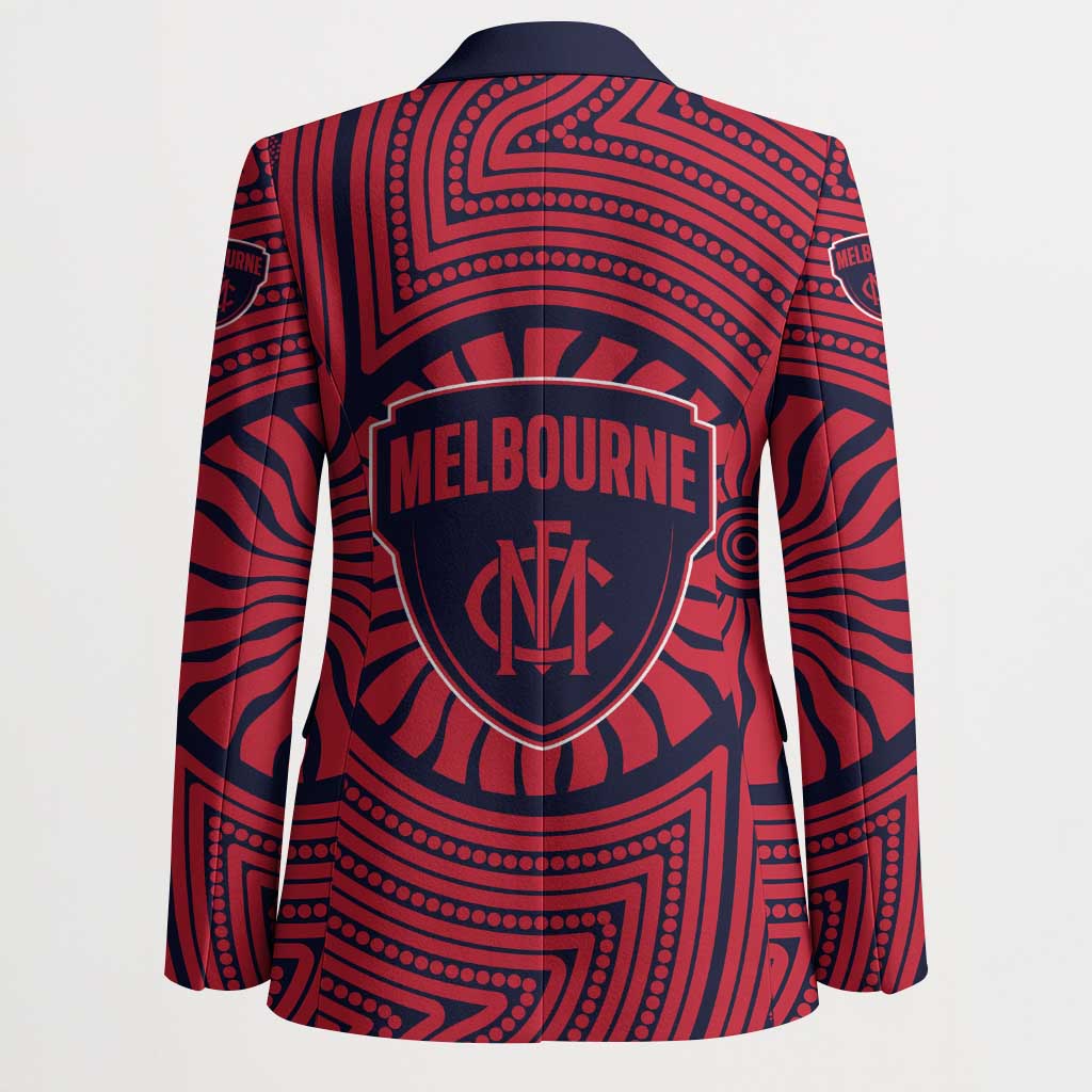 Melbourne Football Club Blazer Indigenous Monochrome Dot Art Mascot Style