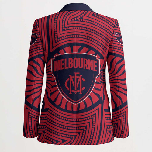 Melbourne Football Club Blazer Indigenous Monochrome Dot Art Mascot Style