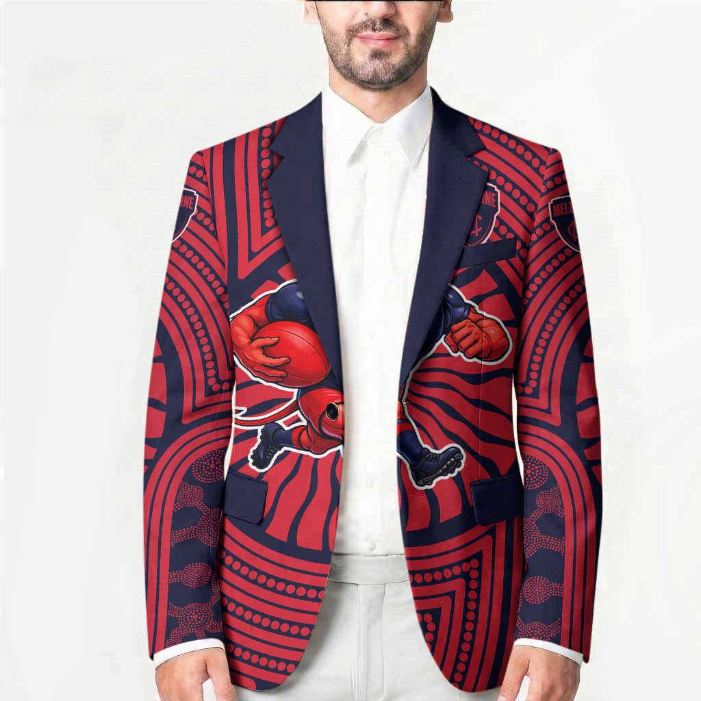 Melbourne Football Club Blazer Indigenous Monochrome Dot Art Mascot Style