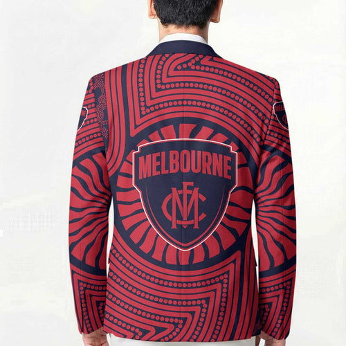 Melbourne Football Club Blazer Indigenous Monochrome Dot Art Mascot Style