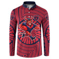 Melbourne Football Club Button Sweatshirt Indigenous Monochrome Dot Art Mascot Style