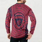 Melbourne Football Club Button Sweatshirt Indigenous Monochrome Dot Art Mascot Style