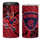 Melbourne Football Club 4 in 1 Can Cooler Tumbler Indigenous Monochrome Dot Art Mascot Style