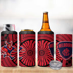 Melbourne Football Club 4 in 1 Can Cooler Tumbler Indigenous Monochrome Dot Art Mascot Style