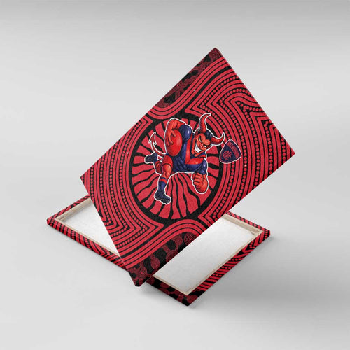 Melbourne Football Club Canvas Wall Art Indigenous Monochrome Dot Art Mascot Style