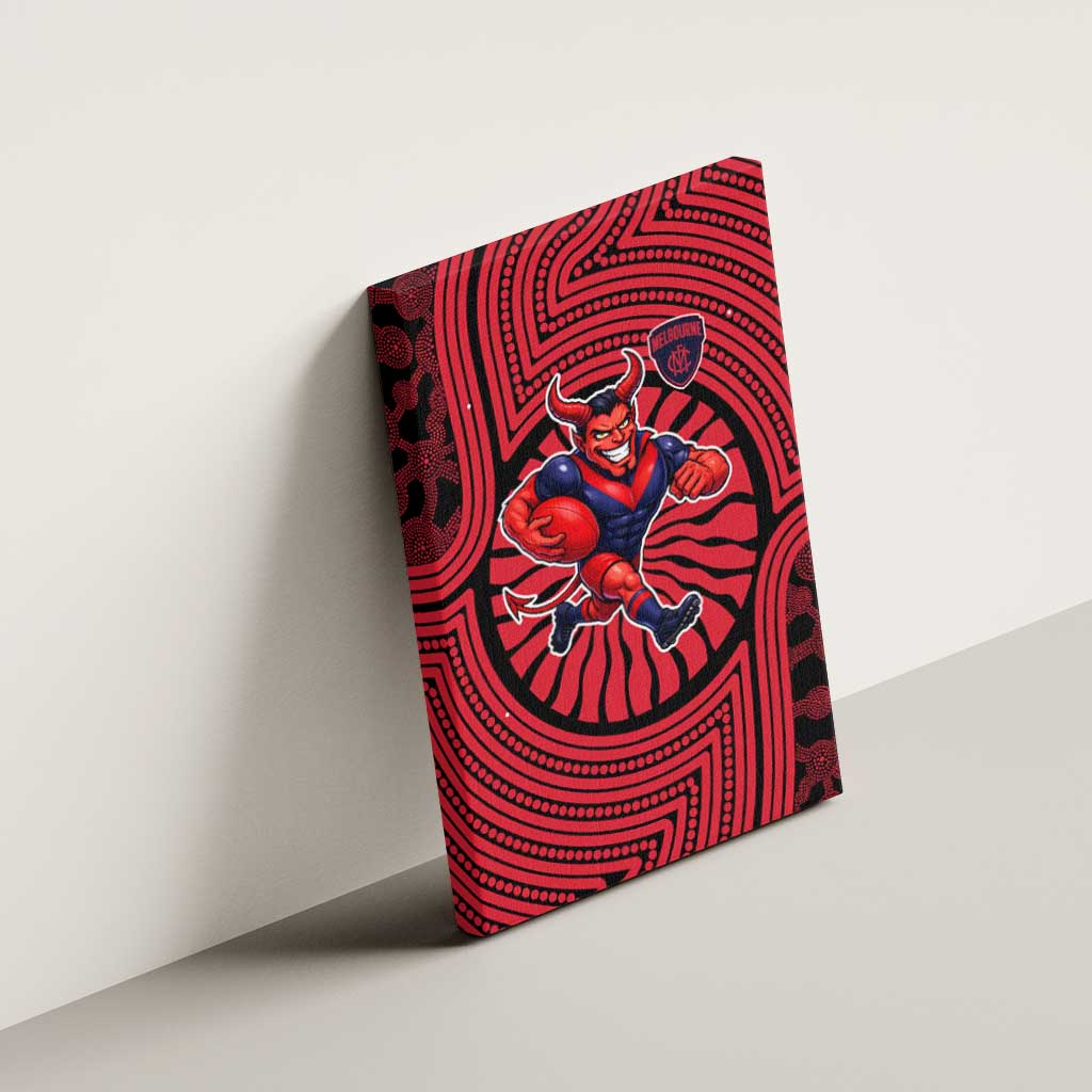 Melbourne Football Club Canvas Wall Art Indigenous Monochrome Dot Art Mascot Style