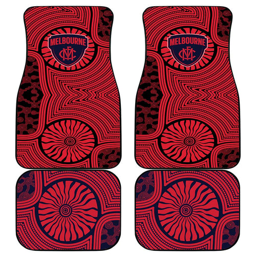Melbourne Football Club Car Mats Indigenous Monochrome Dot Art Mascot Style